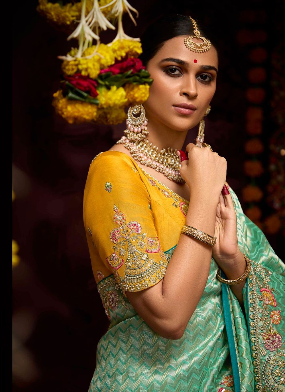 Nakshatra Sea Green Banarasi Kanjivaram Designer Saree