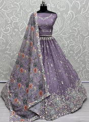 Nakshatra Purple Embellished Lehenga Choli