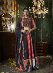 Nakshatra Bold Black Navratri Lehenga Choli