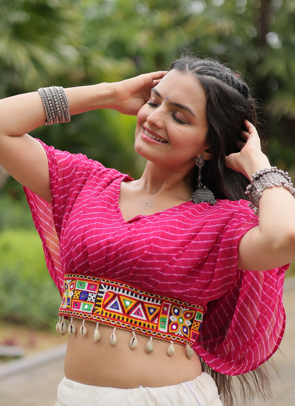 Nakshatra Pink Chaniya choli