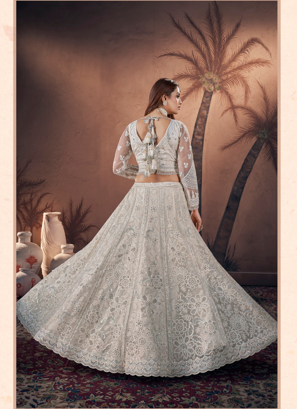 Nakshatra  Premium Off white Bridal Lehenga