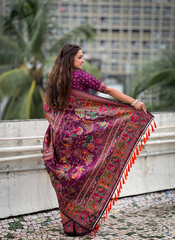 Nakshatra Purple Kanjeevaram silk saree