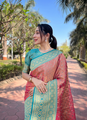 Nakshatra Pink Silk saree