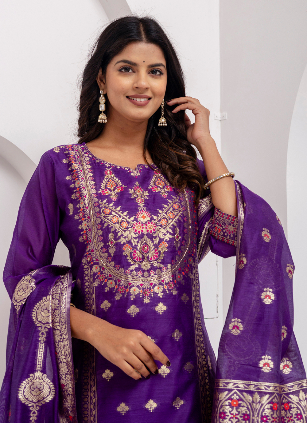 Nakshatra Readymade Lavender Silk Suit