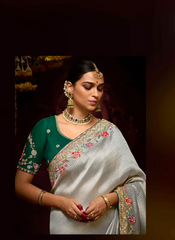 Nakshatra Grey Banarasi Kanjivaram Designer Saree