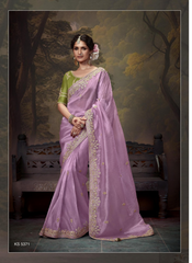 Nakshatra  Stunning Lavender Embroidery Saree