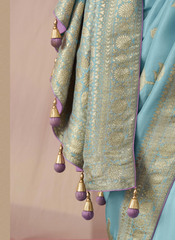 Nakshatra light blue silk saree