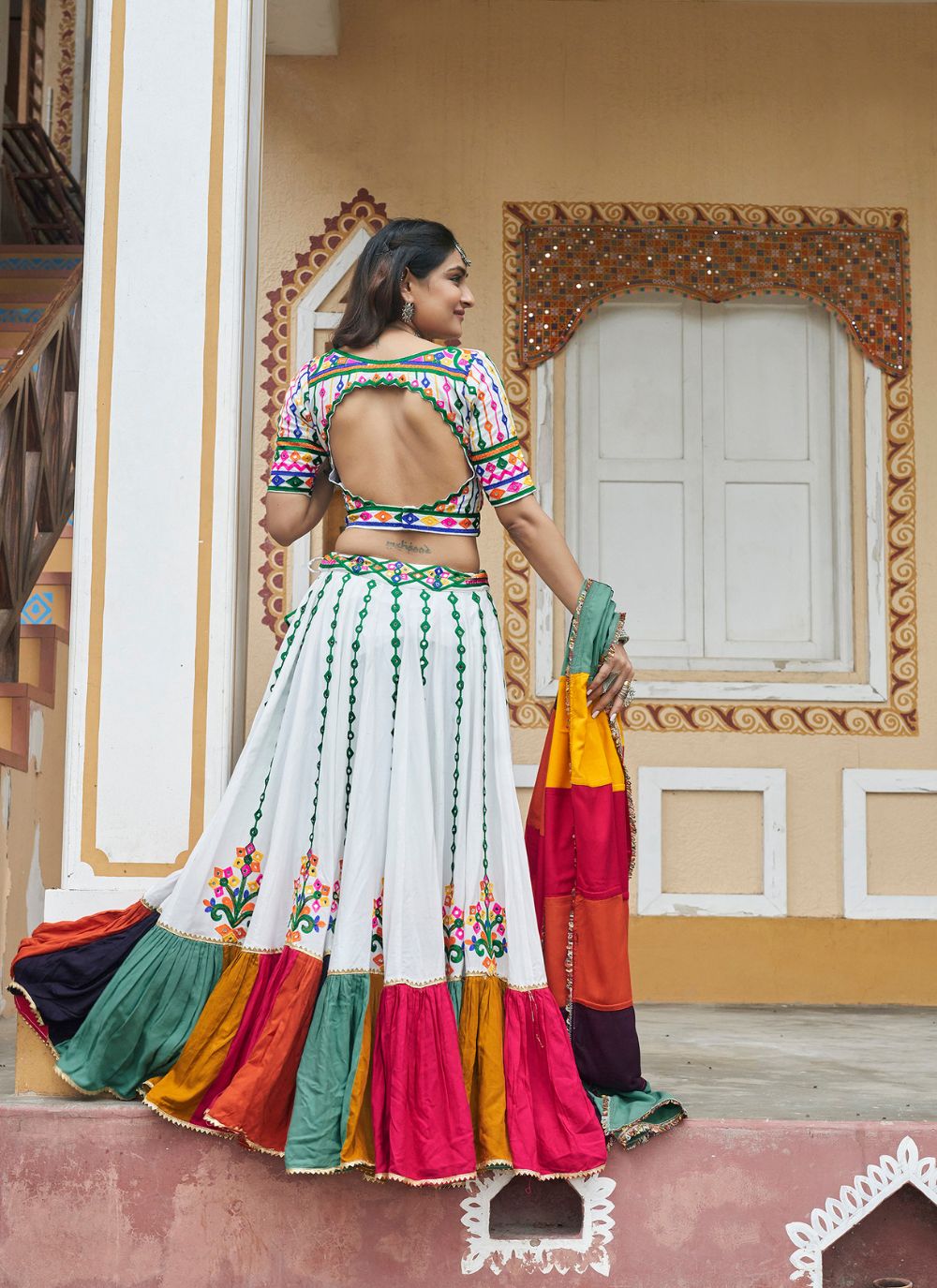 Nakshatra White Navratri Lehenga Choli
