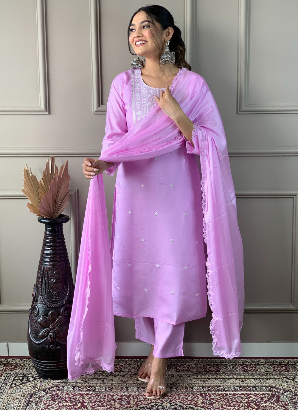 Nakshatra Pink Ready Made Designer suit