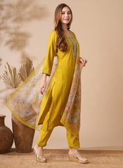 Nakshatra Mustard Ready Made Designer suit