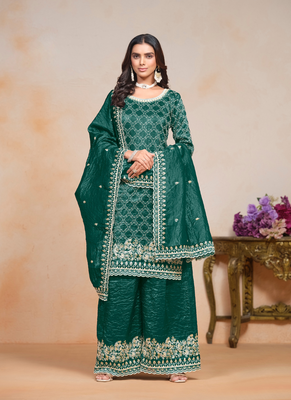 Nakshatra Rama Party Wear Palazzo Set