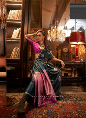 Nakshatra Green Satin silk saree