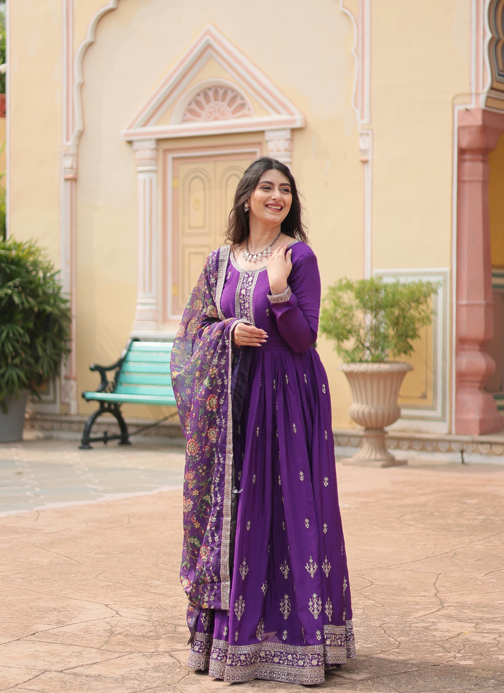 Nakshatra Purple Ready to Wear Indian Gown