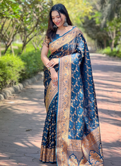 Nakshatra  Blue Banarsi Silk sari