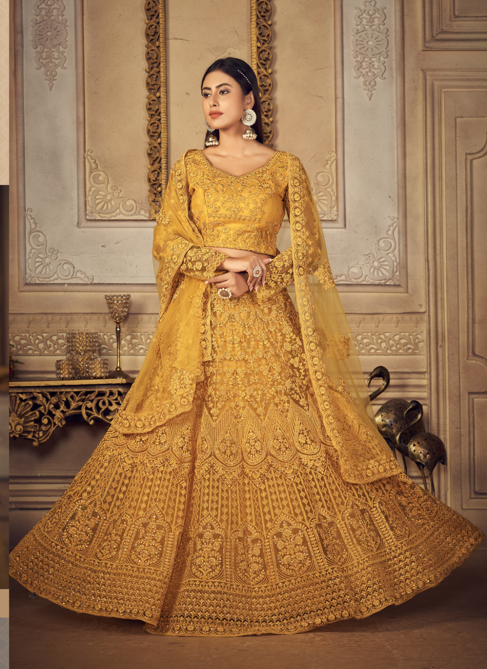 Nakshatra Youthful Yellow Wedding Lehenga