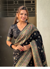 Nakshatra Black Meenakari Saree