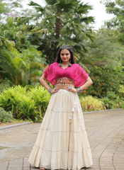 Nakshatra Pink Chaniya choli