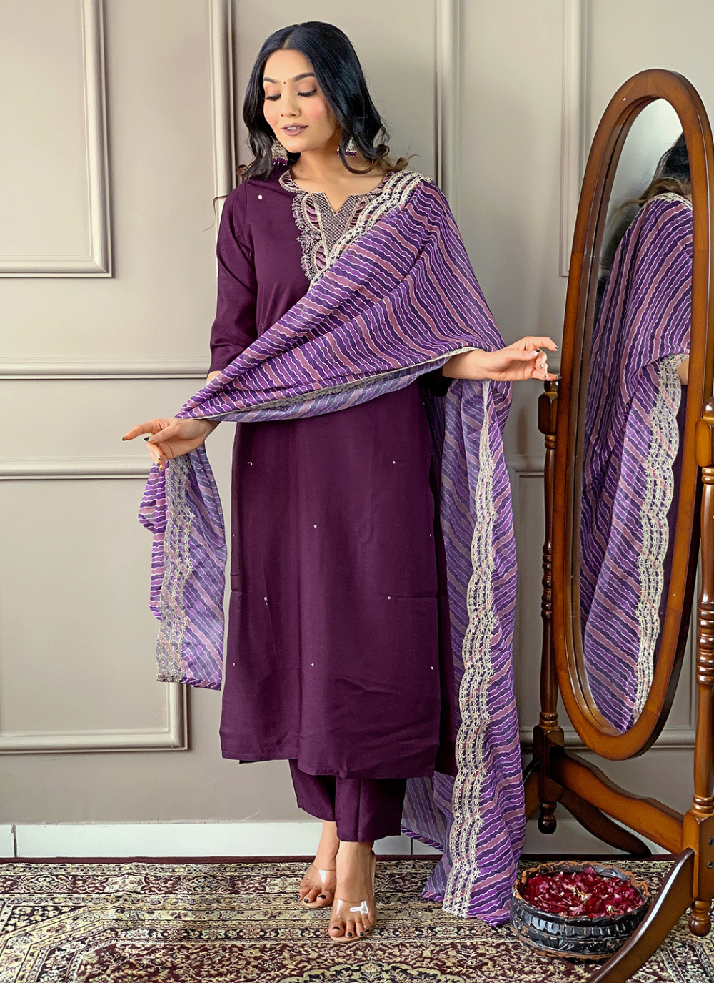 Nakshatra  Purple Ethnic Kurta Set