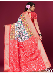 Nakshatra Red and White Patola silk saree