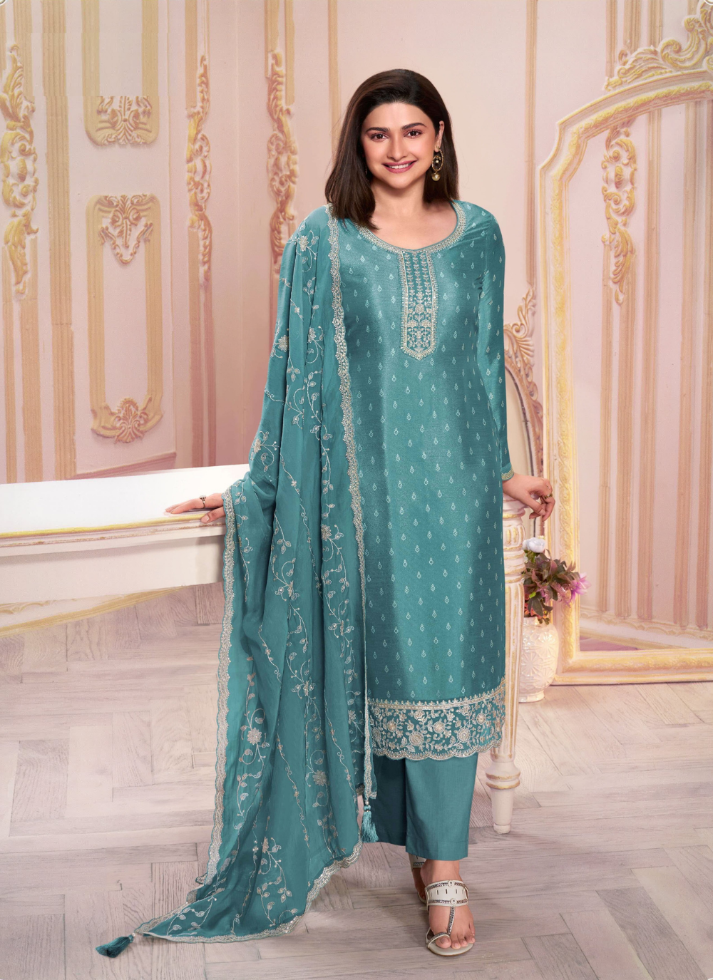 Nakshatra Sky Blue Light Party Wear Suit