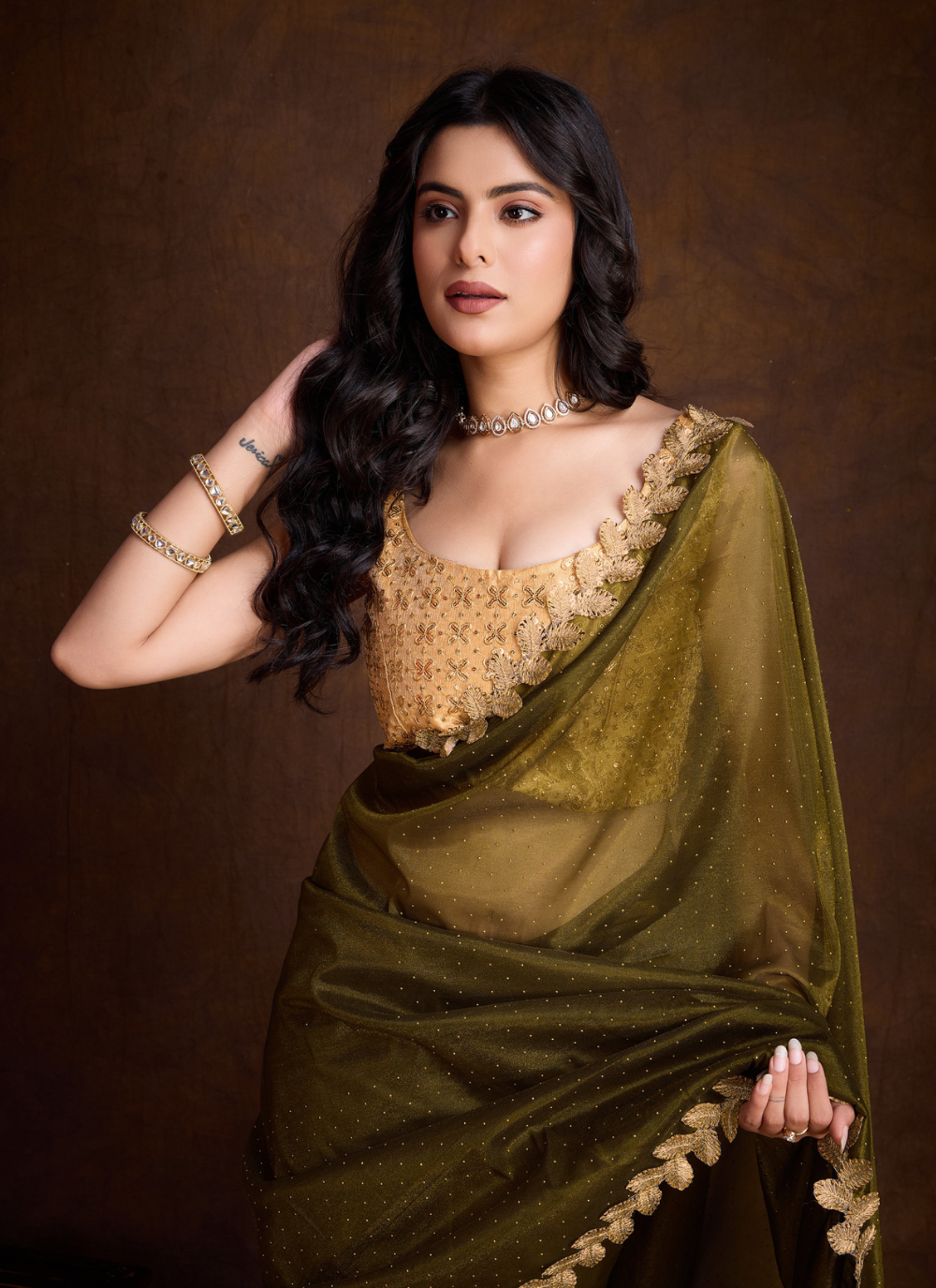 Nakshatra Olive Green Saree