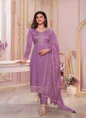 Nakshatra Purple Light Party Wear Suit