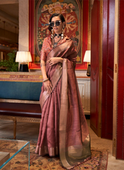 Nakshatra Light Rust Chiffon Silk Saree