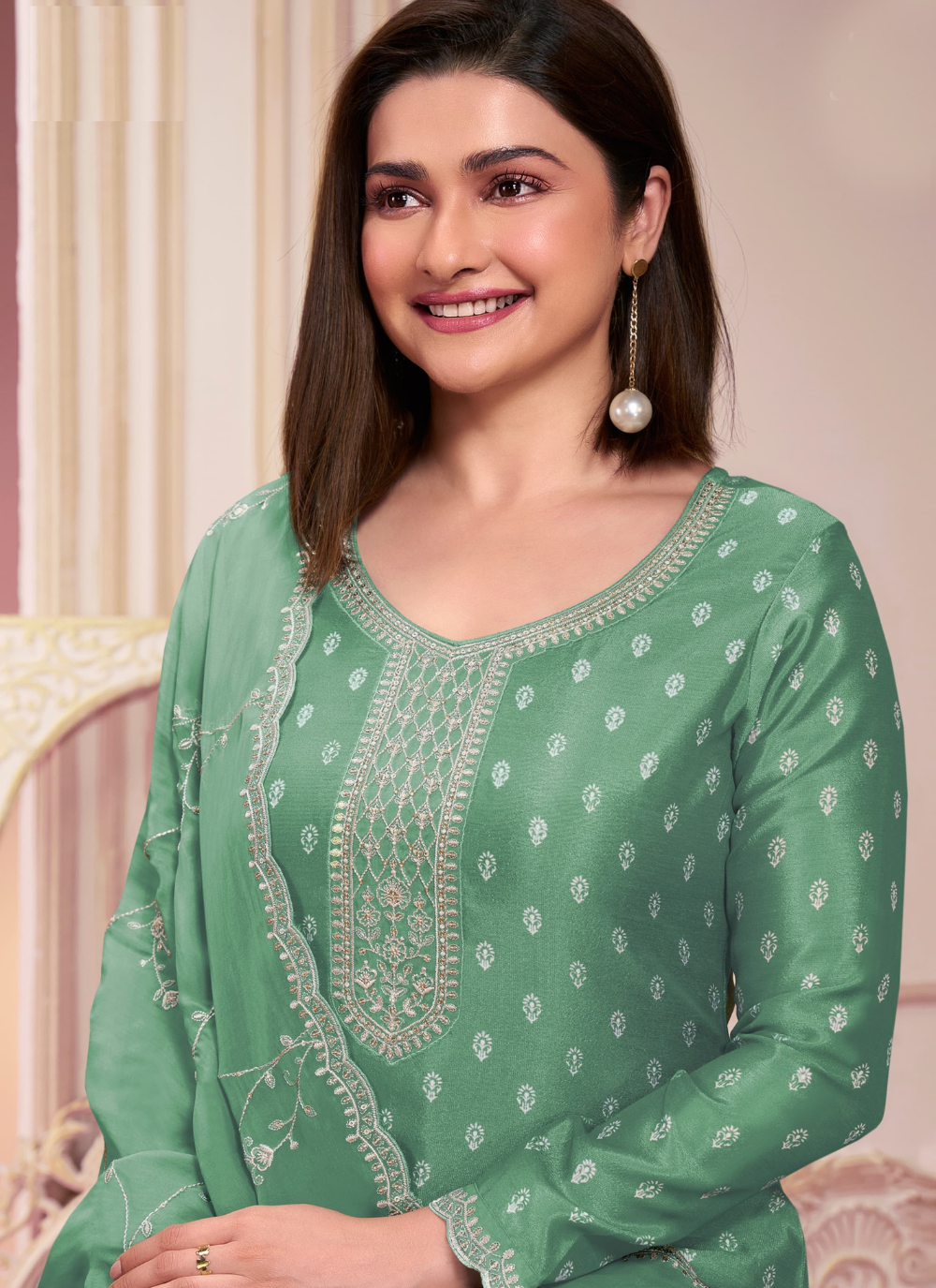 Nakshatra Green Light Party Wear Suit