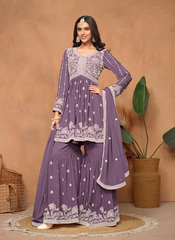 Nakshatra Voilet Sharara Suits