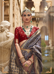 Nakshatra Neavy Blue Zari Woven Saree