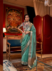 Nakshatra Mint Green Chiffon Silk Saree