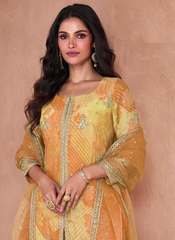 Nakshatra Yellow Georgette Gharara Suit