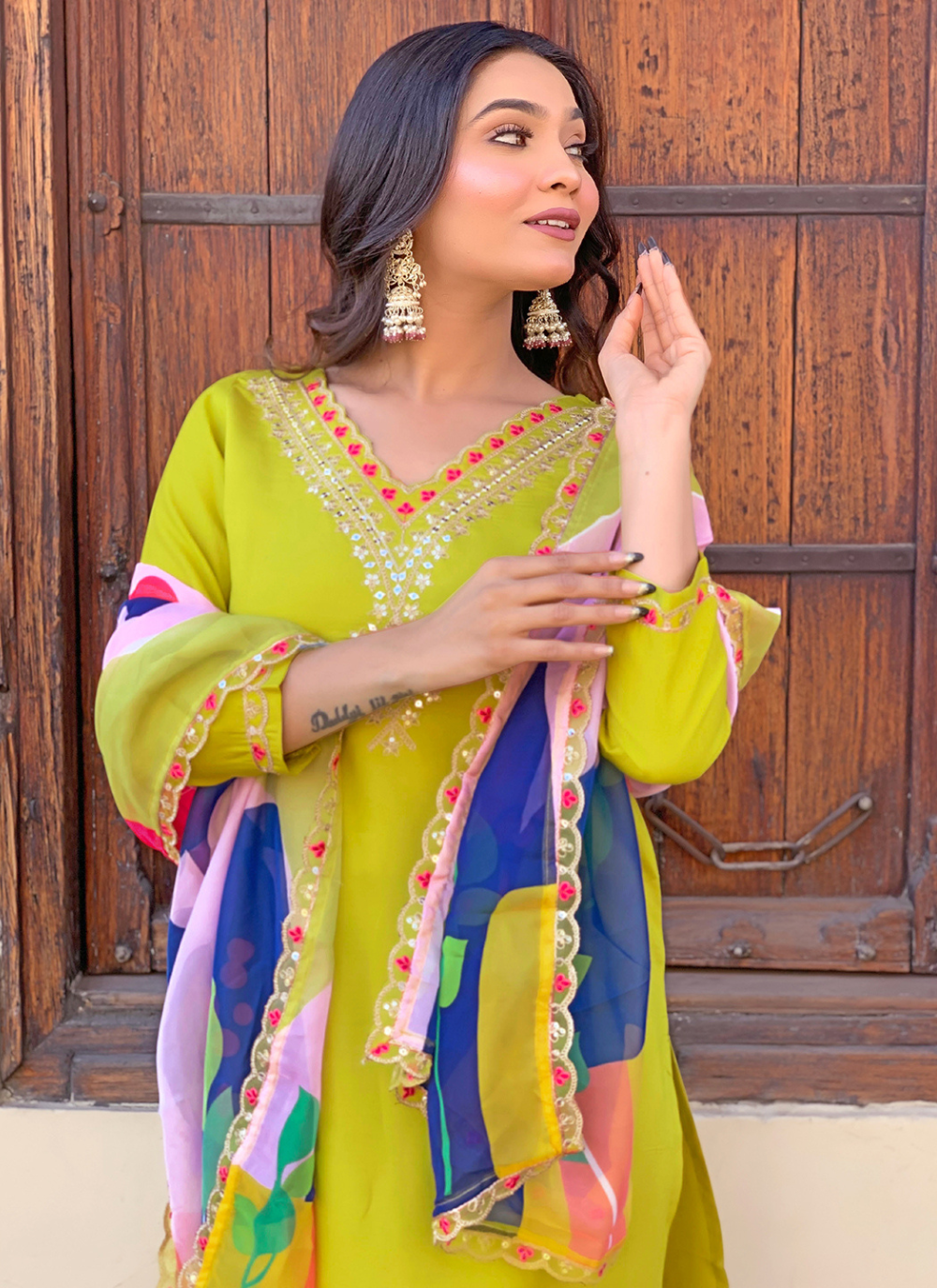Nakshatra  Lemon Ethnic Kurta Set