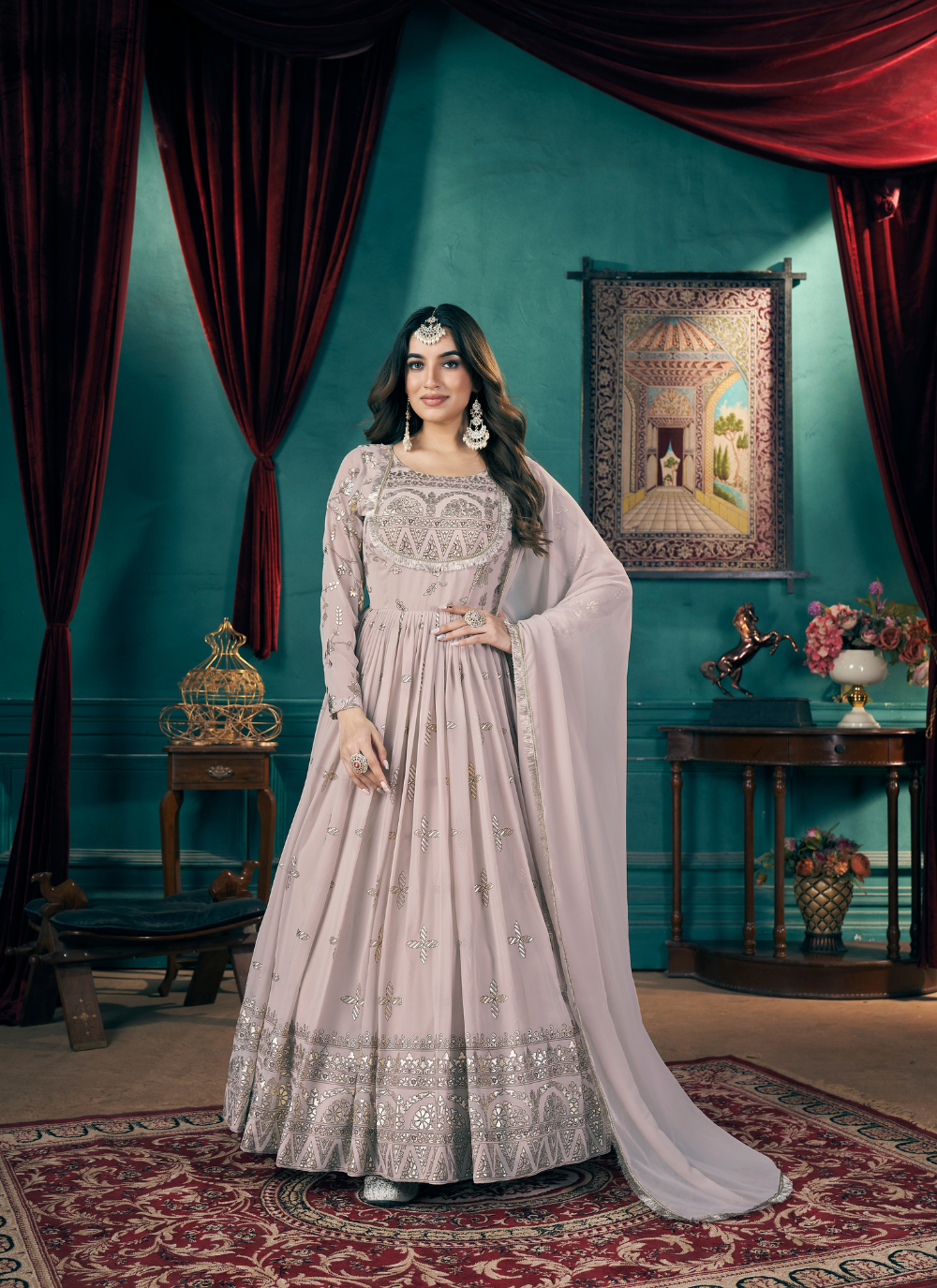 Nakshatra Light Pink Georgette Suits