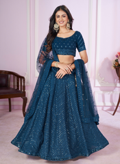 Nakshatra Blue Party Wear  Sequence Lehenga