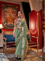 Nakshatra Pista Green Chiffon Silk Saree