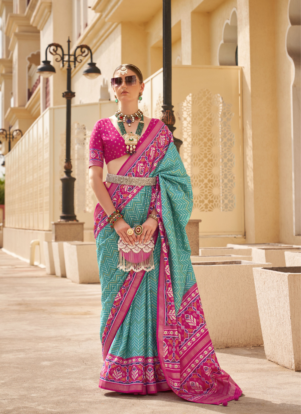 Nakshatra Sea Green Soft Patola  Silk Saree