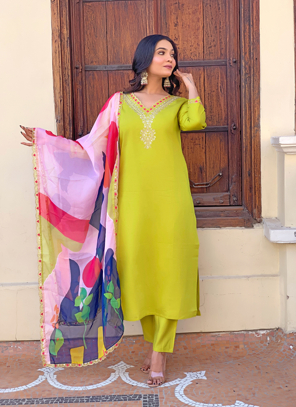 Nakshatra  Lemon Ethnic Kurta Set