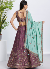 Nakshatra Rose Gold Embroidery Lehenga