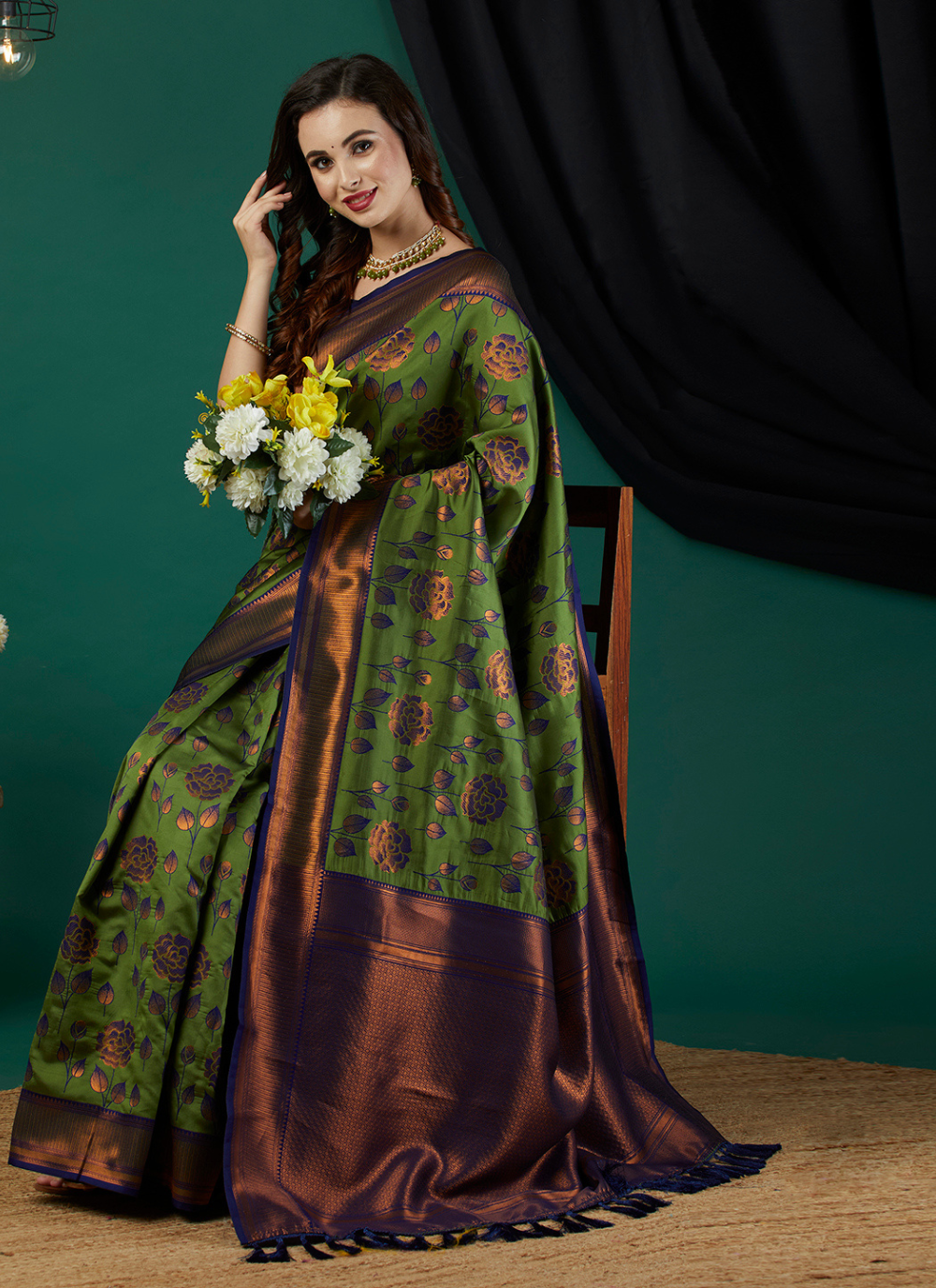 Nakshatra Green Banarasi Saree