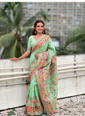 Nakshatra Sea Green Kanjeevaram silk saree