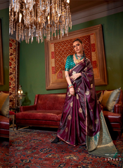 Nakshatra Wine Satin silk saree