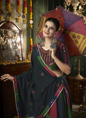 Nakshatra  Black Multicolored Navratri Lehenga Choli