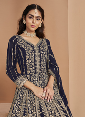 Nakshatra Blue Wedding Anarkali Suit