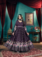 Nakshatra Dark Purple Georgette Suits