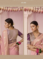 Nakshatra Light Pink Dola silk saree
