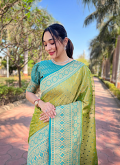 Nakshatra Green Silk saree