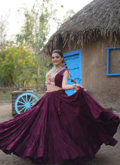 Nakshatra Wonderful Wine Navratri Lehenga.