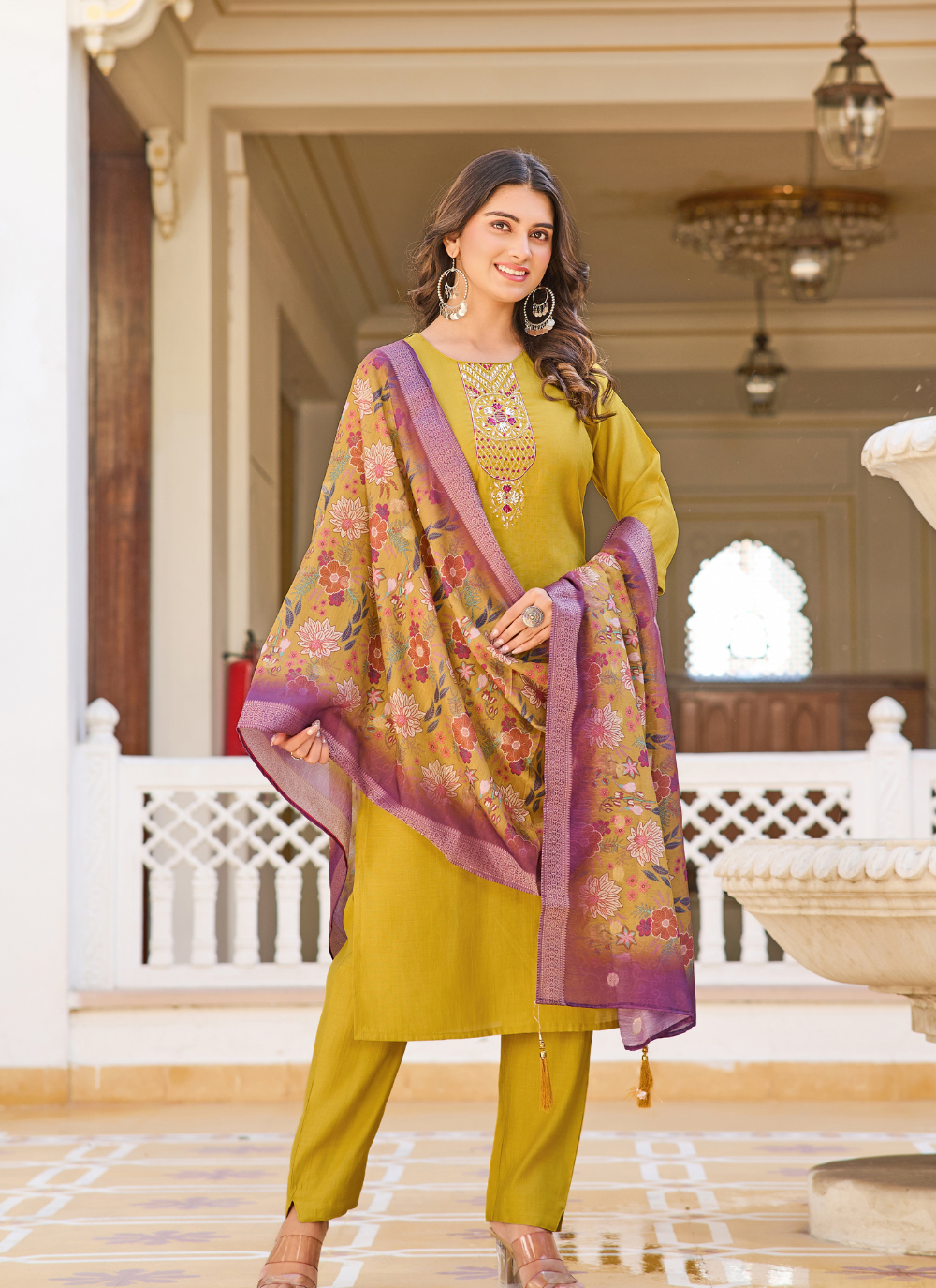 Nakshatra Mustard Readymade Suit