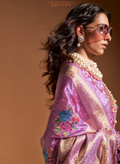 Nakshatra Lavender Silk Saree